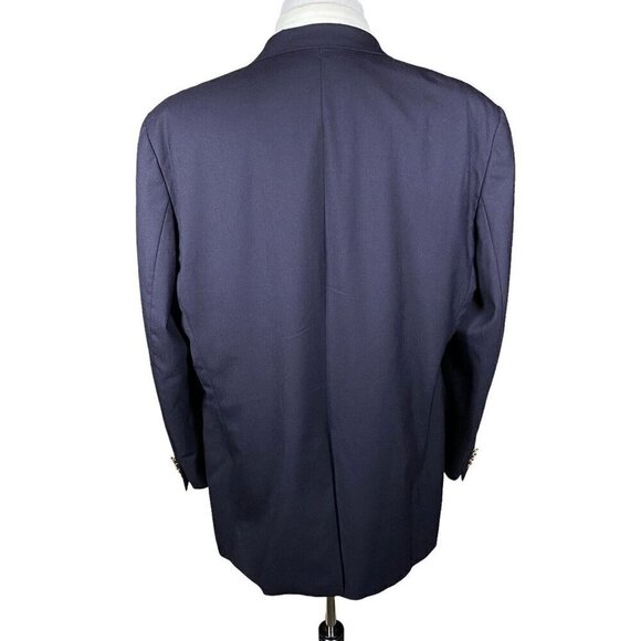 Chaps Ralph Lauren Blazer 46L Navy Blue Wool Sport Coat Gold Buttons Suit Jacket - Picture 5 of 16